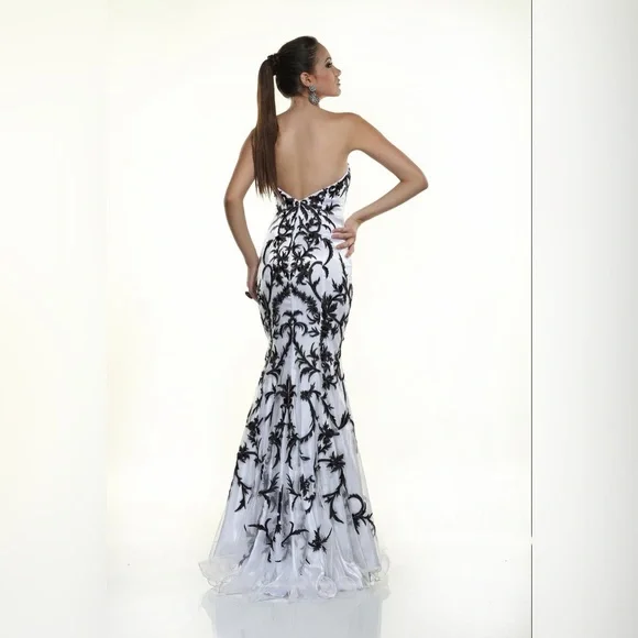 Disney Enchanted Strapless Embroidered Gown 8 | Formal Glam Ballgown Dress - Picture 2 of 14